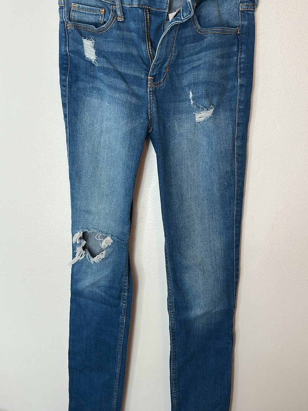 Hollister Medium Blue Distressed Skinny Jeans